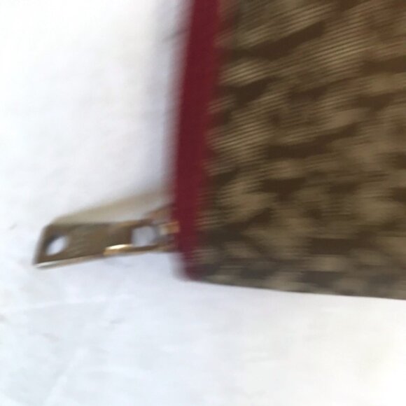 DKNY Canvas Leather Monogram Zippy Zip Around Organizer Wallet Clutch Card Case - Picture 11 of 16